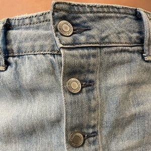 Wild Fable mini Jean skirt, size 14, light blue with rips